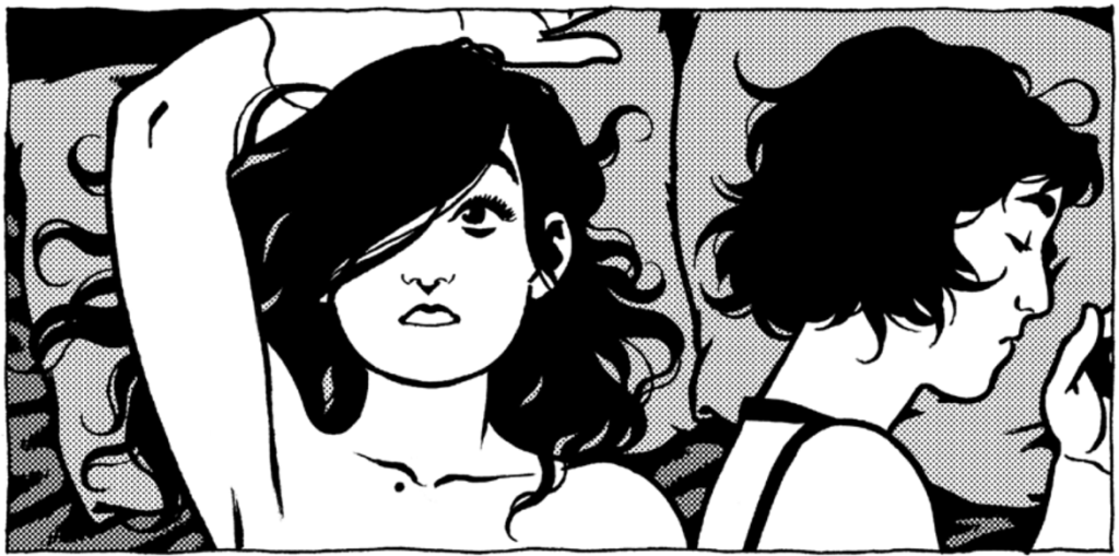 Dora y Lotte en la cama, reflejando su miseria existencial en La Ciudad Muda.